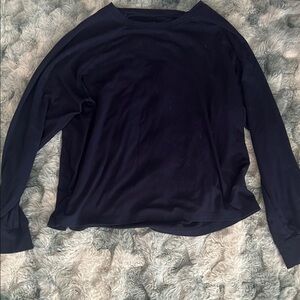Cozy Earth Bamboo Navy Blue Long Sleeve Top